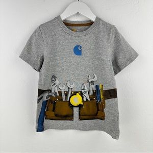 Cathay Gray Toddler Construction Belt Graphic Tshirt SZ 4T